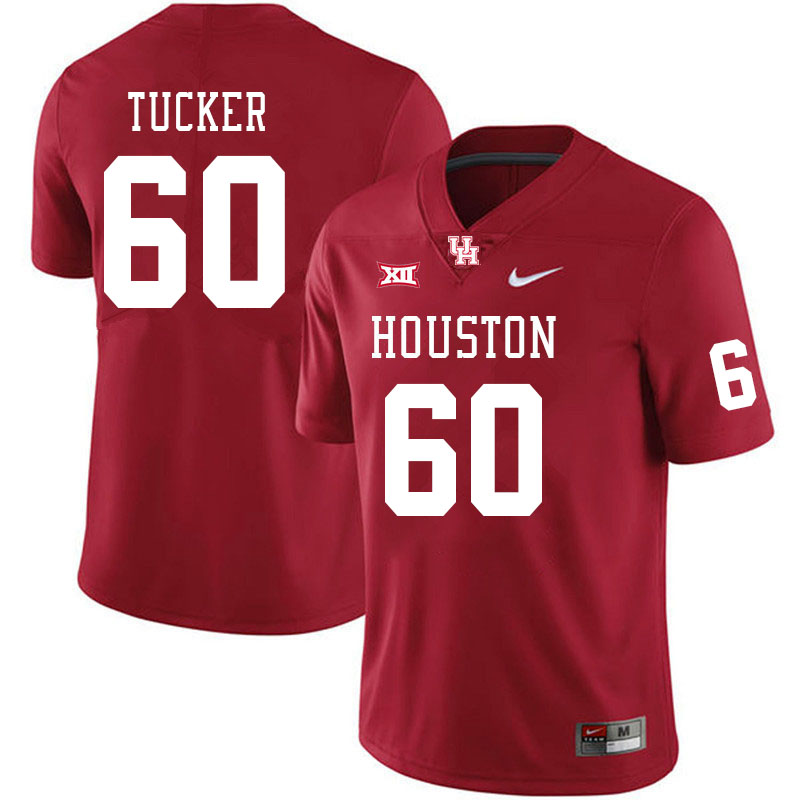 Men #60 Cross Tucker Houston Cougars College Football Jerseys Stitched Sale-Red